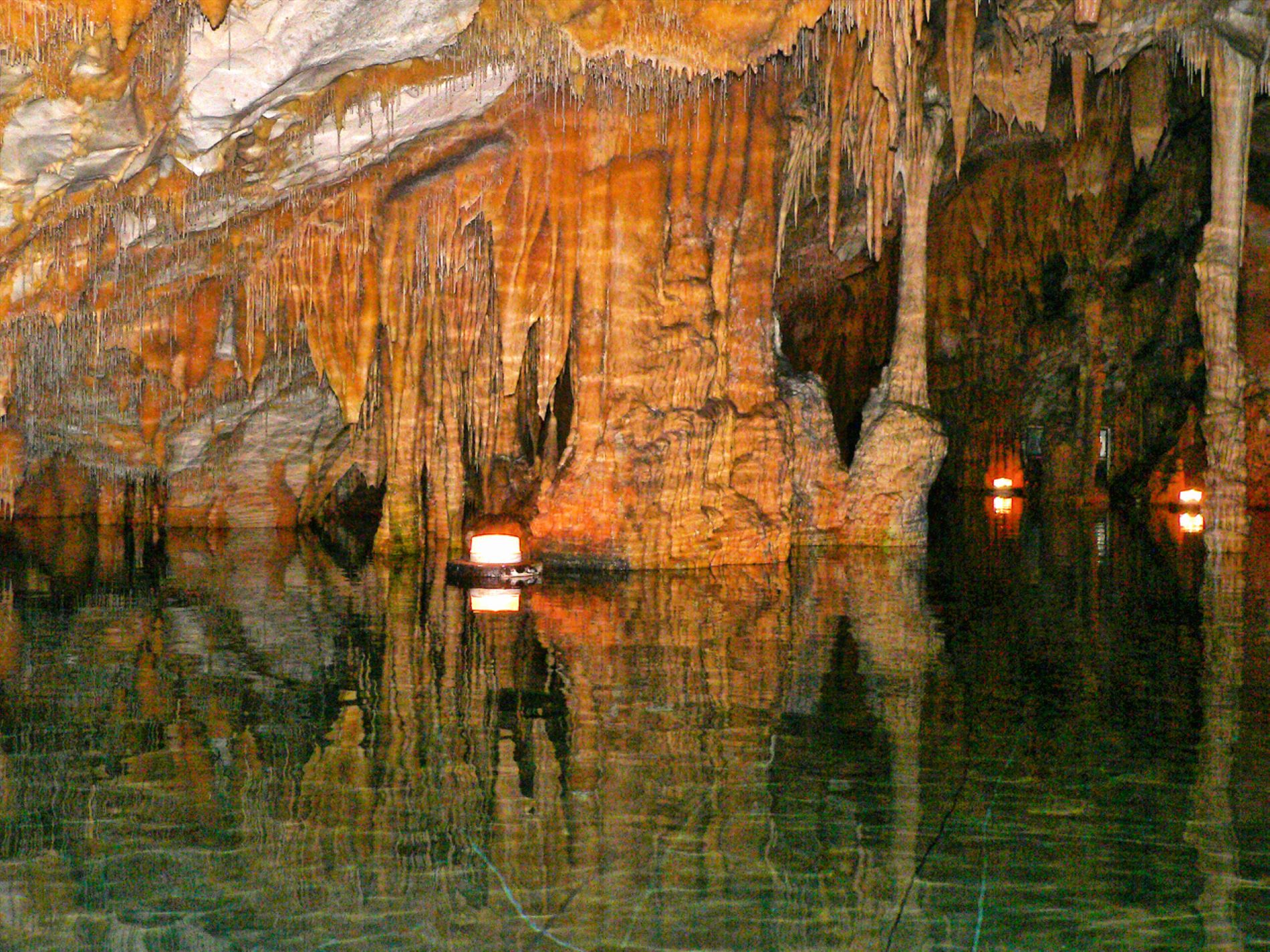 Diros Caves - Underground Lake and Stalactites