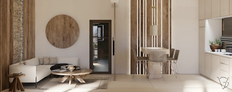Suites Interior - Open Kitchen and Living
